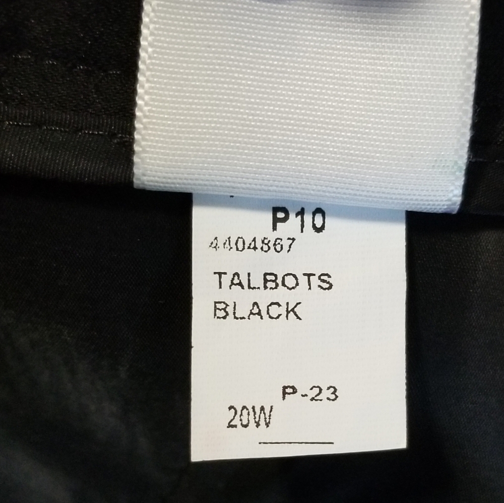 Talbots Woman NWOT Heritage style Black Straight Leg Pants Size 20W - Picture 9 of 9